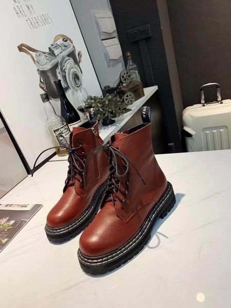 

2020u autumn and winter models leather platform women's boots british wind martin boots, fashion high-heeled thick heel boots