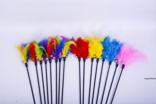 

1pcs pet toy funny cat stick mixed feathers cat sticks with small bell creative for 65cm pet supplies
