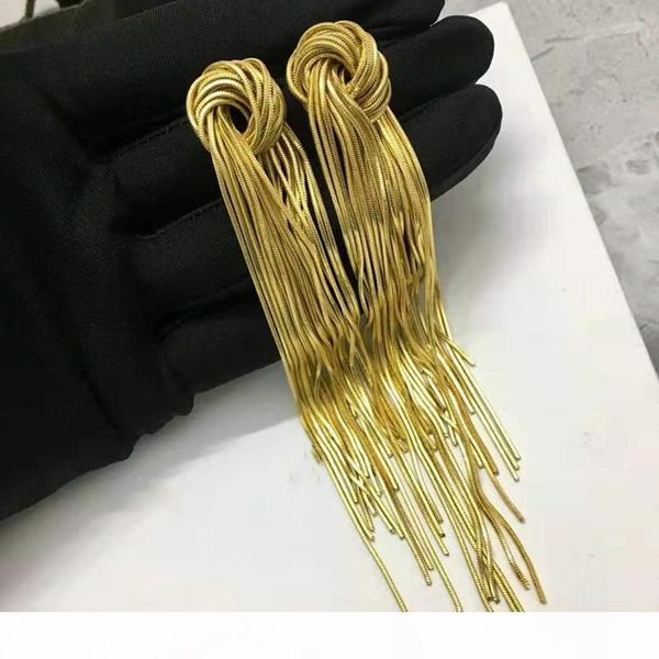 

women designers yellow gold plated long tassels designers for girls women for wedding party nice gift, Golden;silver