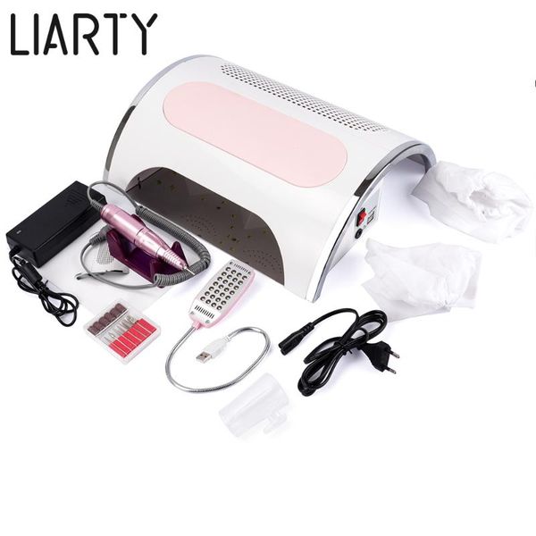 

nail drill & accessories liarty 3-in-1 54w dust collector +uv led lamp +electric professional manicure tool machine for salon