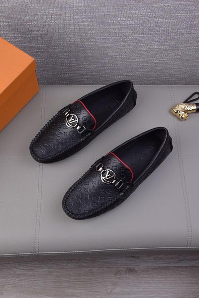 

2020b high-quality new genuine leather beanie shoes men's fashion wild single shoes, fashion business casual leather shoes, size: 38-45, Black