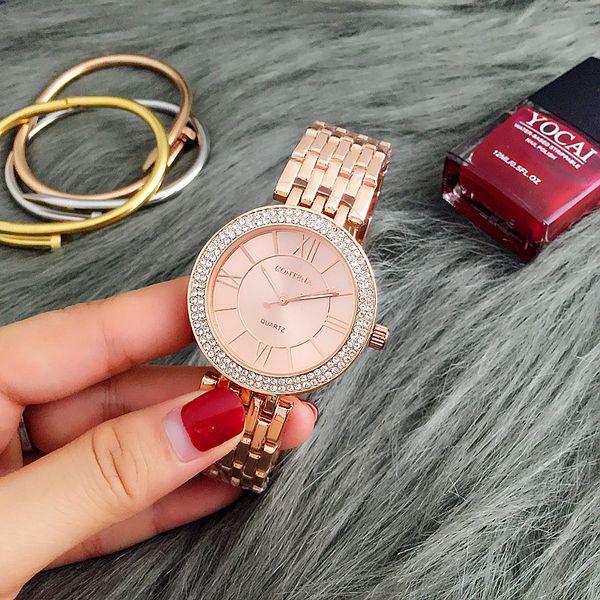 

women's luxury rhinestone women wrist watch women watches ladies clock women's watches ladies watch clock, Slivery;brown
