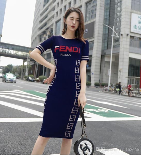 

casual style autumn letter jacquard dress women o-neck short sleeves knitted dress fashion symmetric letters stripe party mini dress, Black;gray