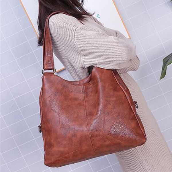 

ladies handbag leisure bigs tote bag pu messenger bag retro shoulder bags soft shopping bag