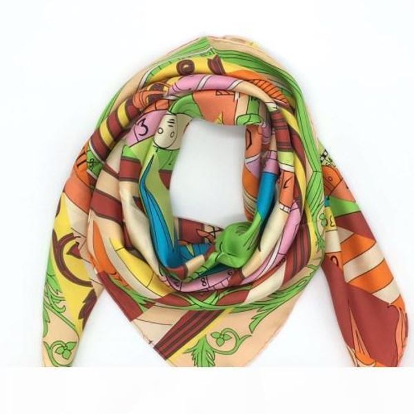 

new brand design spring and autumn 100% silk material 90cm*90cm square scarves print pattern for women