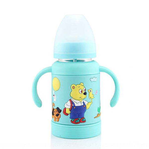 

bear wide mouth high borosilicate anti-fall glass baby milk milk bottle with handle explosion-proof baby bottle 180ml