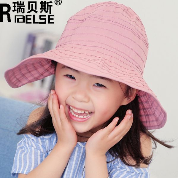 

children's female sun-proof empty sun girl's outdoor beach baby's uv-proof cute children's hat cute sun hat, Yellow