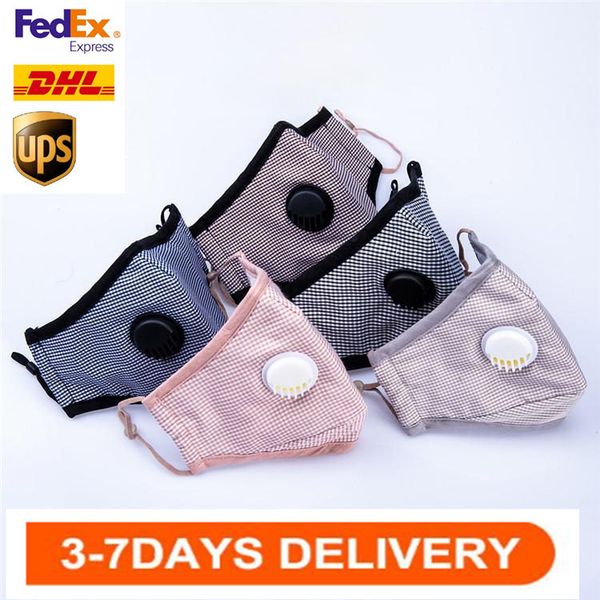 

us stock reusable fashion cartoon face masks cloth breathing valve mouth mask respirators household protective fy0045