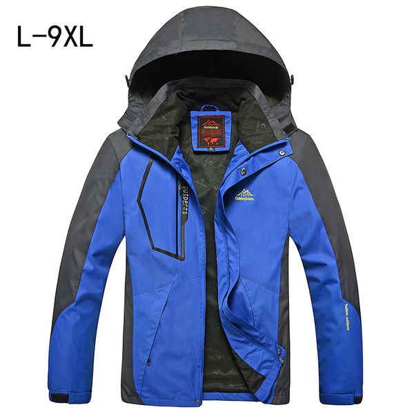 

2020 plus size men outdoor jackets windbreaker waterproof windproof camping hiking jacket fishing coat jackets for spring autumn, Blue;black