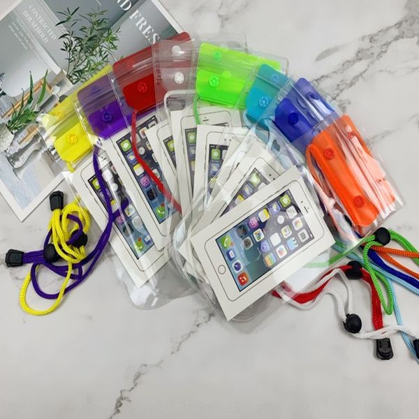 

transparent mobile phone hanging neck sealed swimming touchable pvc product batch waterproof bag mobile phone waterproof bag