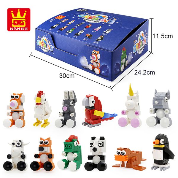 

small particle building blocks capsule mini animal 12in1 children twisted egg toys intelligence assembling toys for kids 06