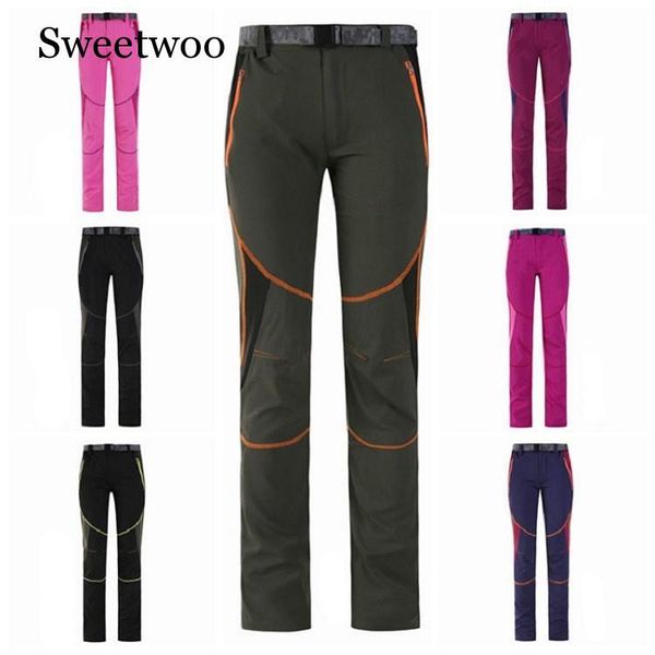 

women spring summer quick dry pants female outdoor sports thin breathable anti-uv pants hiking trekking camping trousers, Black;green