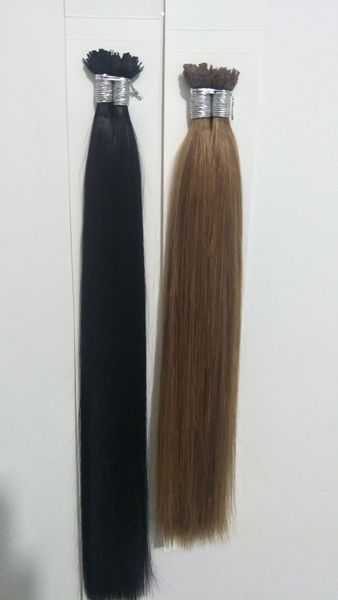 

человеческие волосы remy толстых концов y вентилятор подсказка в наращивании волос 1g прядь 300strands lot, свободную dhl, Black