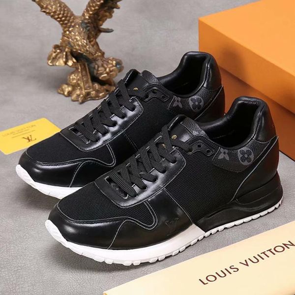 

new luxury mens shoes sneakers breathable run away sneaker mens shoes casual zapatos de hombre with box running men shoes casual sneaker vin, Black