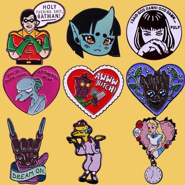 

sp052 wholesale 10pcs/lot a nightmare on elm street enamel pins movies series brooch horror badge shirt lapel pin jewelry gift, Gray
