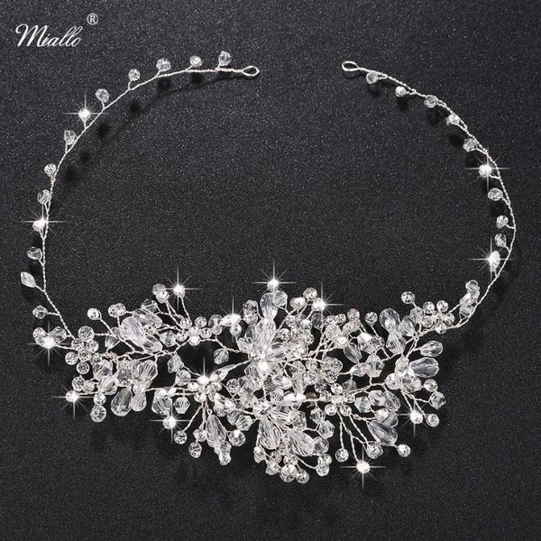 

miallo fashion handmade full austrian crystal headbands wedding hairpieces princess tiaras and crowns women hair jewelry vine, Golden;silver