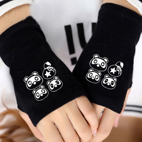 

28bnf animal forest society animal forest men's women's autumn and winter knitted wool missing finger writing warm and gloves stud