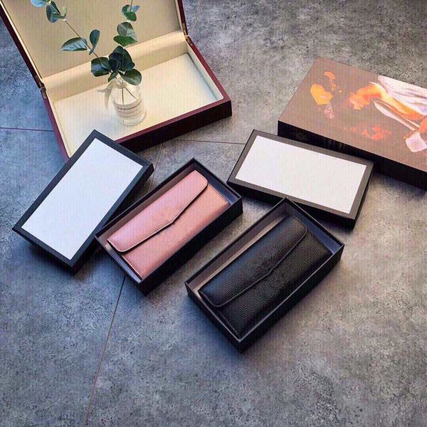 

women's cowhide wallet fashion women's handbag card bag wallet wholesale gift box packaging, Red;black