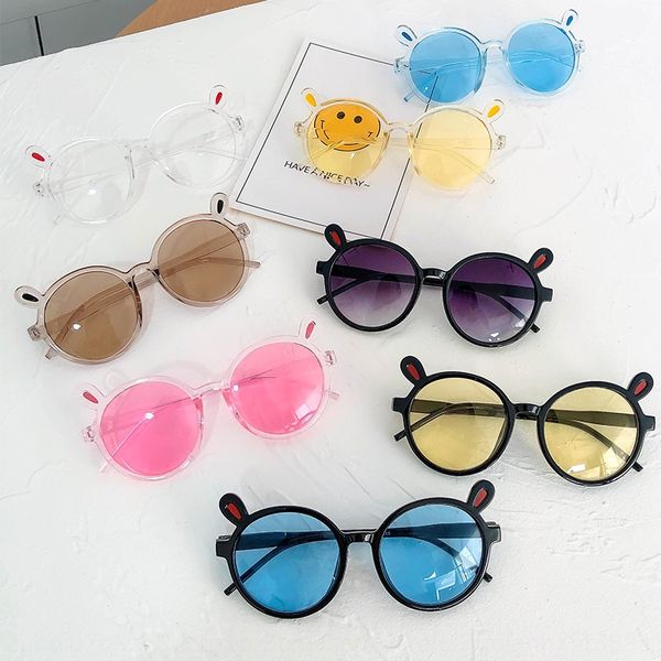 

korean baby cute sun children's fashion children's cartoon ears glasses sunglasses fashion sunglasses, Blue