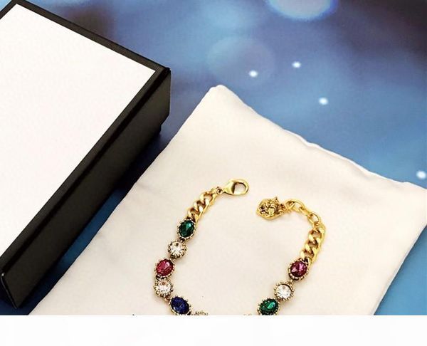 

y european and american fashion new color diamond bracelet luxury custom brass plated gold set color diamond bracelet, Slivery;golden