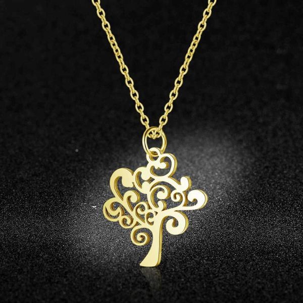 

100% stainless steel life of tree charm necklace for women super fashion charm jewelry special gift high polish, Silver