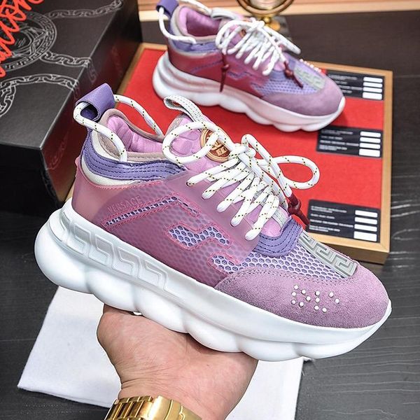 

fashion mens shoes herren sportschuhe breathable running sports footwears luxury lace -up plus size casual men shoes chain reaction sneakers, Black