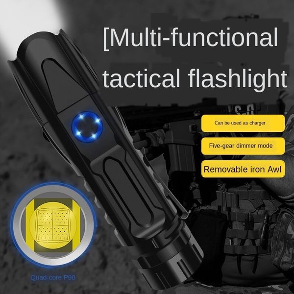 

r7os0 p70 strong rechargeable super bright flashlight flashlight led remote aluminum alloy outdoor multi-functional high power 90 with pen h