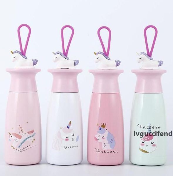 

the latest 12oz double-layer stainless steel fashion cartoon unicorn thermos favorite for children and students. support cust