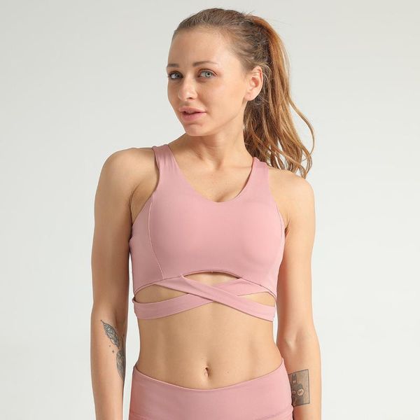 

women sports bra push up strappy sports bras for female bandage running wirepadded medium support yoga gauze bra, White;black