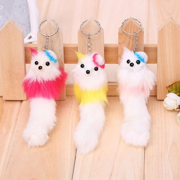 

key chain colorful fox car ornaments key chain straw hat colorful pendant accessories straw hat accessories fox pendant car ornaments, Silver