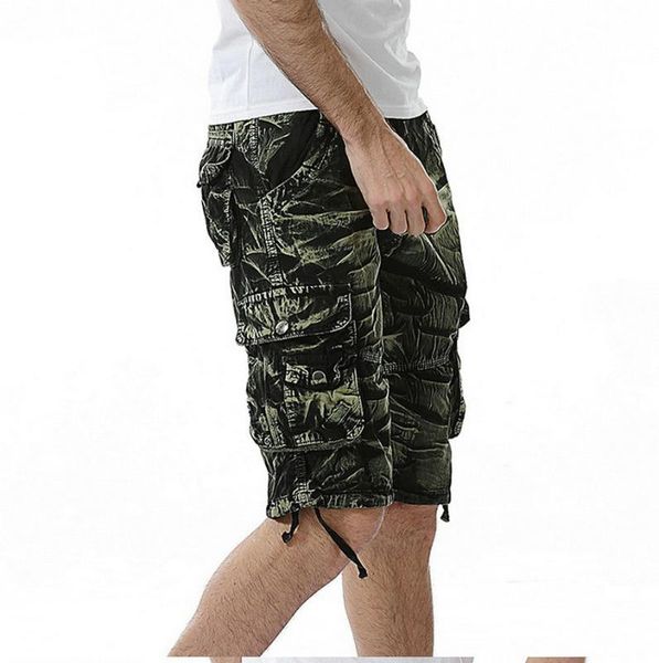 

fashion cargo shorts men summer casual men shorts cotton camouflage mens cargo plus 40, White;black