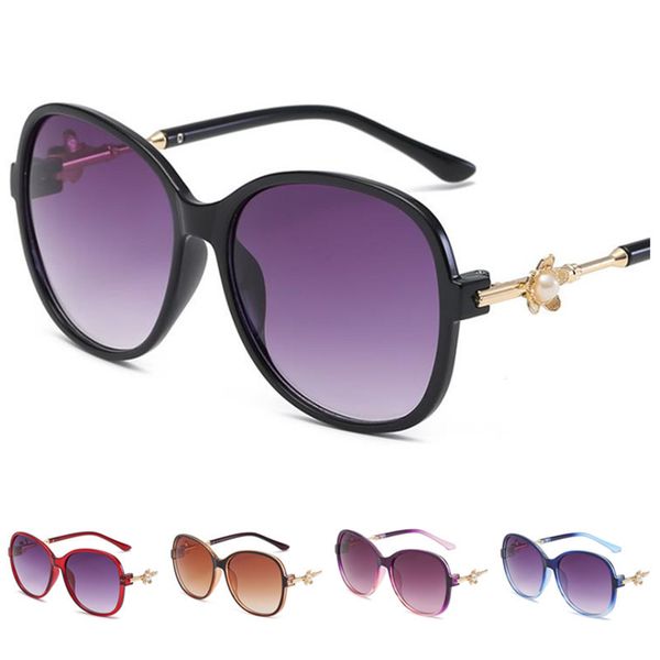 

fashion women temperament sunglasses pearl design sun glasses eyeglasses anti-uv spectacles oversize frame eyewear adumbral a, White;black