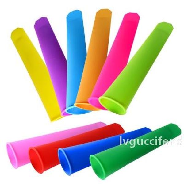 

10 color silicone ice molds popsicle mould food grade silicone popsicle silicone solid color conjoined popsicle diy kid ice cream tools a07
