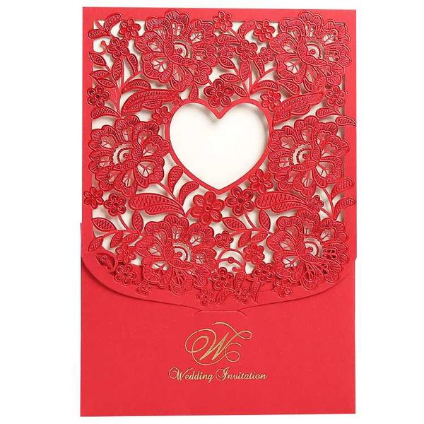 

1pc laser cut gold red wedding invitation sample personalized glittery backing card birthday invitation