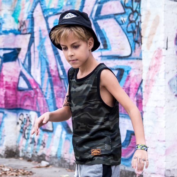 

yair7 bc wear boy's vest thin camouflage base shirt ice silk sleeveless girl's medium and large clothing children's children, Blue