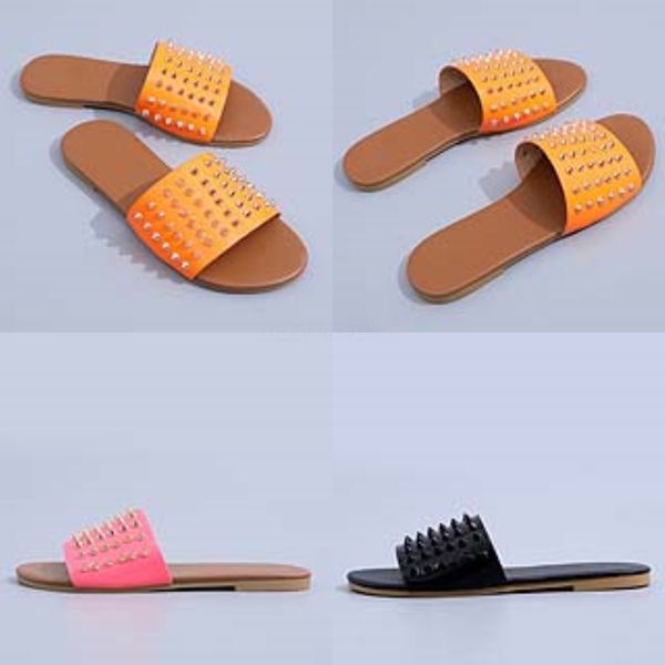 

2020 new summer dener exclusive flat bottom wild pvc word simple terament flat slippers#156#476, Black