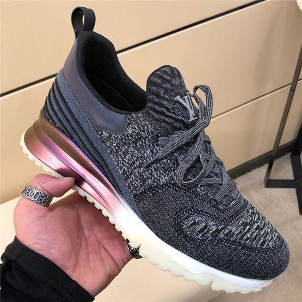 

38-45 sneakers mens luxury designer shoes with full knit fabric upper breathable mesh comfortable casual sneakers in colorful bottom lll
