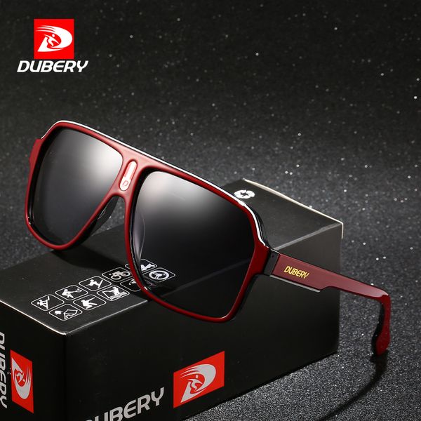 

dubery vintage sunglasses polarized men's sun glasses for men square driving black goggles oculos male 7 colors model retro, White;black