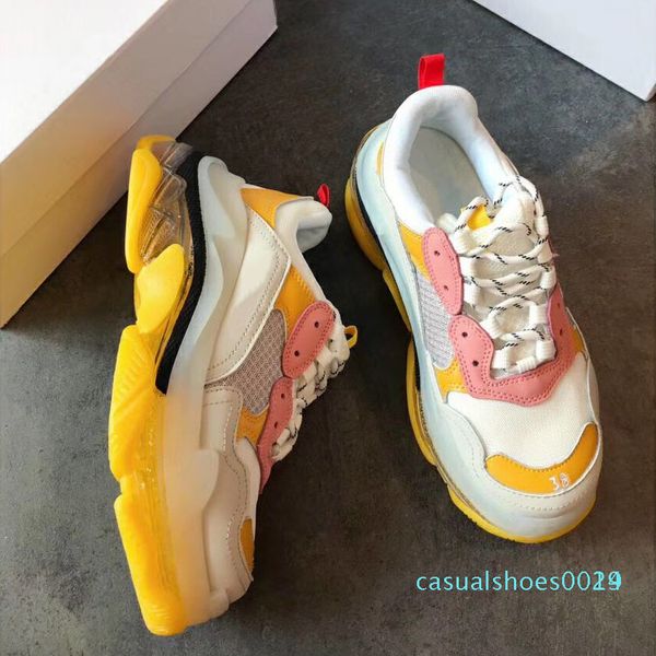 

париж 17fw зеленый кристалл донные triple-s обувь clear подошва папа обувь платформа кроссовки для мужчин женщин vintage kanye старого дедуш, Black