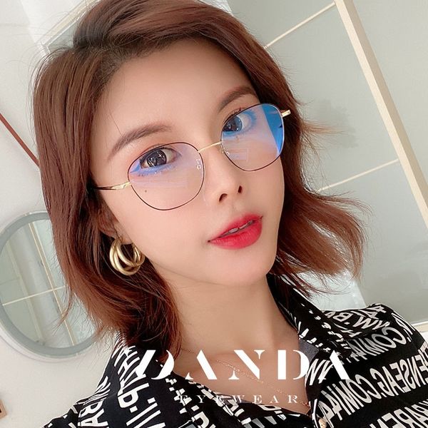 

new eye protection goggles 2101 metal plain fashion computer glasses men's and women's same blue-proof glasses, Silver