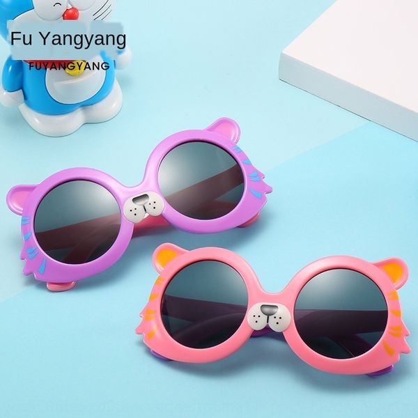 

2020 new silicone children polarized sun fashion baby uv-proof sun sunglasses silicone sun glasses 82001, Blue