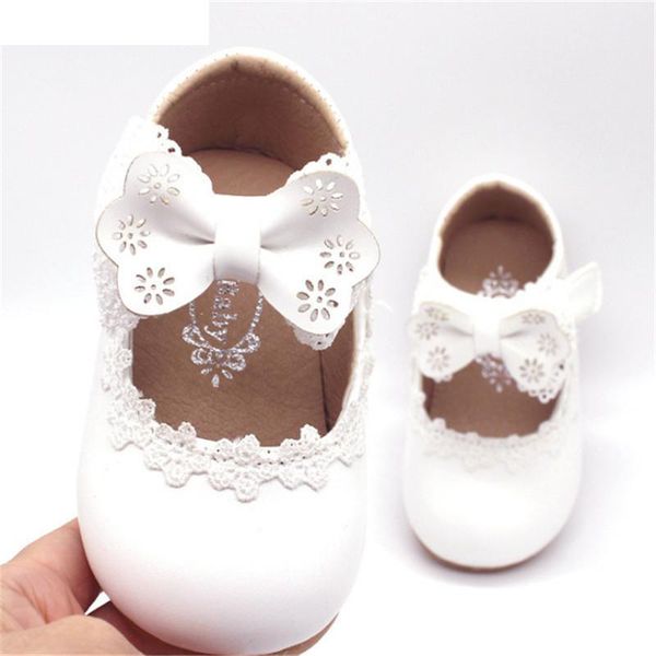

brand baby girls shoes leather solid infant kids shoes lace bowknot princess children shoes for toddler girls, Black
