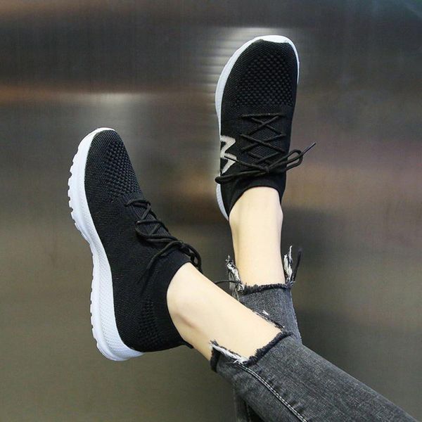 

2020 ladies comfortable wedge hesh sneakers fashion breathable lightweight women's shoes slip on sock sports shoes #4