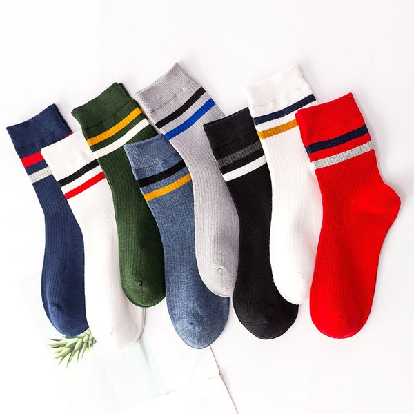 

men's socks 5pairs cotton short breathable crew stripe slippers comfortable ankle solid color summer men/male 38-41, Black