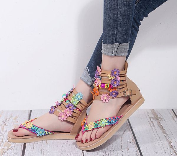 

2020 новых женщин сандалии моды вьетнамки обувь римские сандалии женщин плоские туфли summer beach ladies leather femme, Black