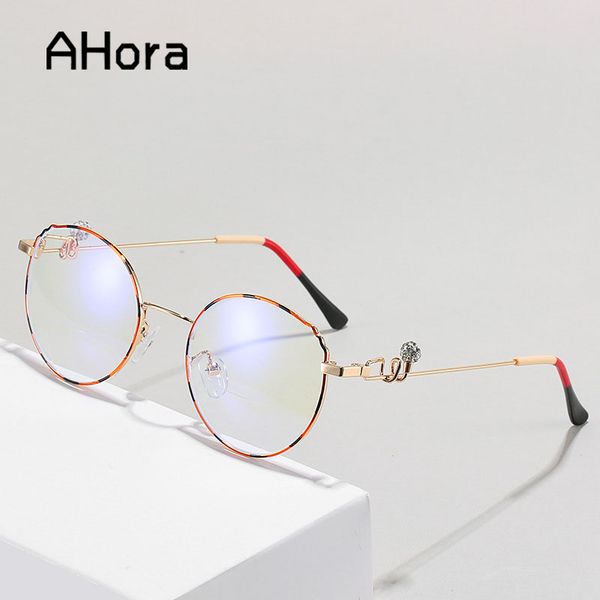 

ahora bifocal anti blue light reading glasses women cat eyes crystal alloy presbyopia spectacles hyperopia eyeglasses +1.0to+4.0, White;black