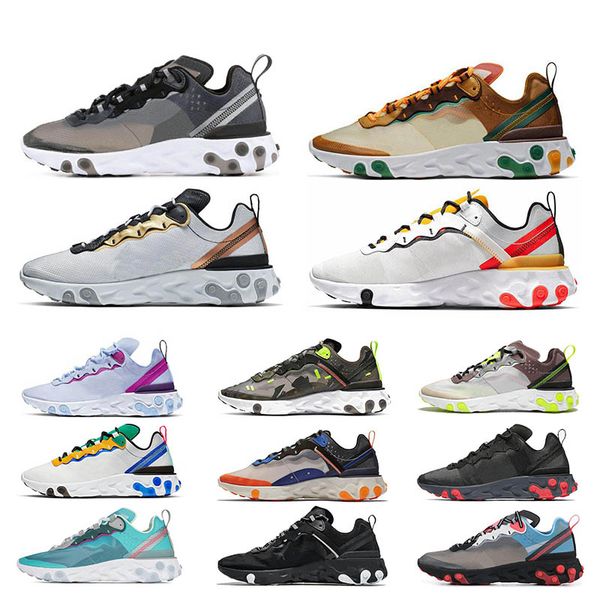 

react element 87 55 men women running shoes royal tint hyper fusion total orange bred anthracite desert sand solar red sports sneakers