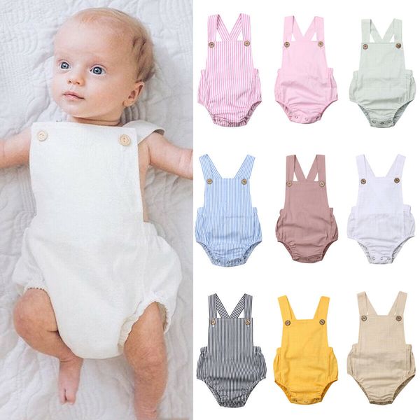 

new 11 colors baby boy girl cotton bodysuit jumpsuit clothes outfits sunsuit, Blue