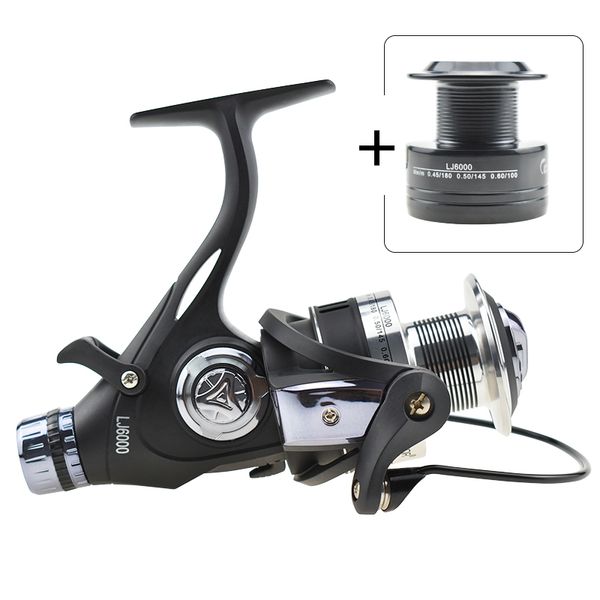 

9+1 bb carp fishing reel with extra spool double brake design fishing reel super strong 15kg max drag power spinning reel