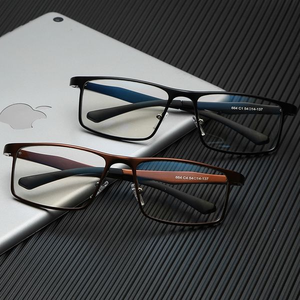 

2019 new plain mirror aluminum magnesium full frame myopia frame men's business anti-blue-ray goggles glasses glasses, Silver